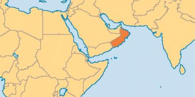 Oman ramani katika ramani ya dunia